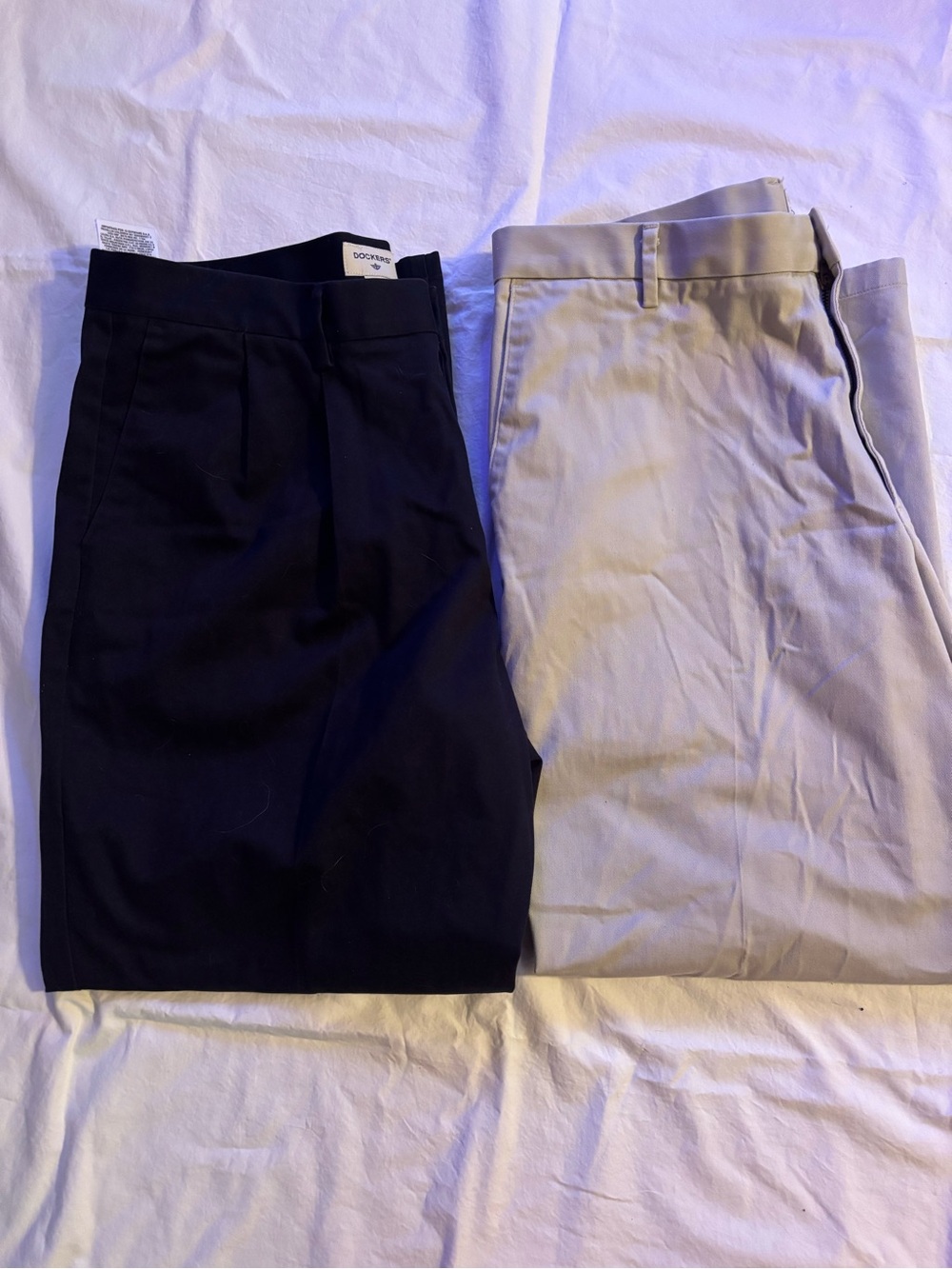 Dockers Men’s Dress Pants - Navy and Light Khaki Pair
